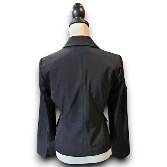 MCM (Authentic) Sleek Black Single Breasted Blazer Suit Lined Jacket, Size M/6-8 - Picture 3 of 10